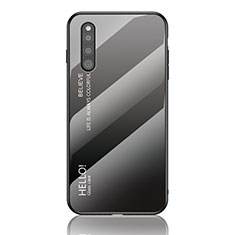 Custodia Silicone Specchio Laterale Sfumato Arcobaleno Cover LS1 per Samsung Galaxy A41 SC-41A Grigio Scuro