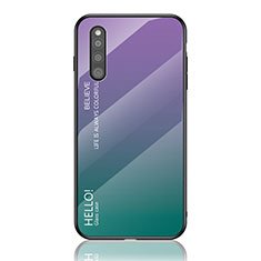 Custodia Silicone Specchio Laterale Sfumato Arcobaleno Cover LS1 per Samsung Galaxy A41 SC-41A Multicolore