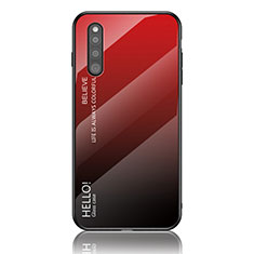 Custodia Silicone Specchio Laterale Sfumato Arcobaleno Cover LS1 per Samsung Galaxy A41 SC-41A Rosso