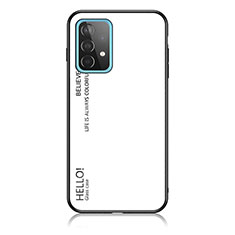 Custodia Silicone Specchio Laterale Sfumato Arcobaleno Cover LS1 per Samsung Galaxy A52s 5G Bianco