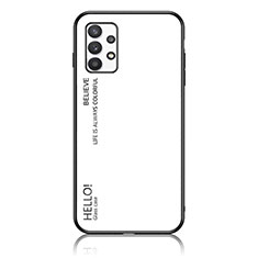 Custodia Silicone Specchio Laterale Sfumato Arcobaleno Cover LS1 per Samsung Galaxy A53 5G Bianco