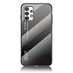Custodia Silicone Specchio Laterale Sfumato Arcobaleno Cover LS1 per Samsung Galaxy A53 5G Grigio Scuro