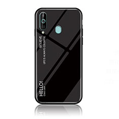 Custodia Silicone Specchio Laterale Sfumato Arcobaleno Cover LS1 per Samsung Galaxy A60 Nero