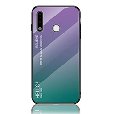 Custodia Silicone Specchio Laterale Sfumato Arcobaleno Cover LS1 per Samsung Galaxy A70E Multicolore