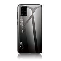 Custodia Silicone Specchio Laterale Sfumato Arcobaleno Cover LS1 per Samsung Galaxy A71 4G A715 Grigio Scuro