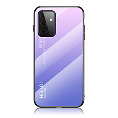 Custodia Silicone Specchio Laterale Sfumato Arcobaleno Cover LS1 per Samsung Galaxy A72 4G Lavanda