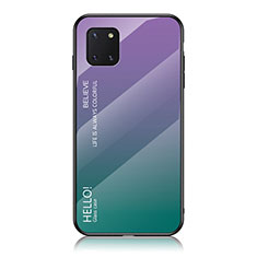 Custodia Silicone Specchio Laterale Sfumato Arcobaleno Cover LS1 per Samsung Galaxy A81 Multicolore