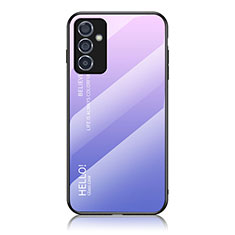 Custodia Silicone Specchio Laterale Sfumato Arcobaleno Cover LS1 per Samsung Galaxy A82 5G Lavanda