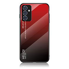 Custodia Silicone Specchio Laterale Sfumato Arcobaleno Cover LS1 per Samsung Galaxy A82 5G Rosso