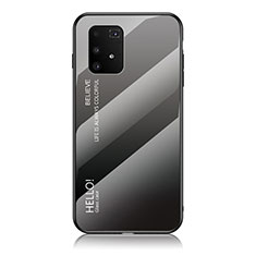 Custodia Silicone Specchio Laterale Sfumato Arcobaleno Cover LS1 per Samsung Galaxy A91 Grigio Scuro