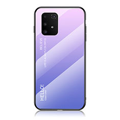 Custodia Silicone Specchio Laterale Sfumato Arcobaleno Cover LS1 per Samsung Galaxy A91 Lavanda