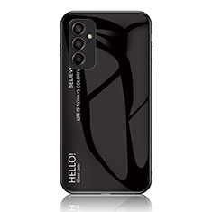 Custodia Silicone Specchio Laterale Sfumato Arcobaleno Cover LS1 per Samsung Galaxy F13 4G Nero