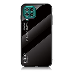 Custodia Silicone Specchio Laterale Sfumato Arcobaleno Cover LS1 per Samsung Galaxy F62 5G Nero