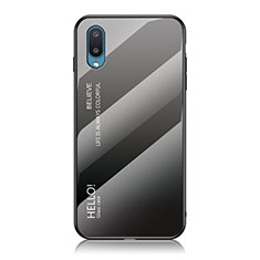 Custodia Silicone Specchio Laterale Sfumato Arcobaleno Cover LS1 per Samsung Galaxy M02 Grigio Scuro
