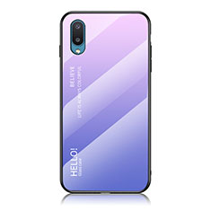 Custodia Silicone Specchio Laterale Sfumato Arcobaleno Cover LS1 per Samsung Galaxy M02 Lavanda