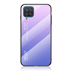 Custodia Silicone Specchio Laterale Sfumato Arcobaleno Cover LS1 per Samsung Galaxy M12 Lavanda
