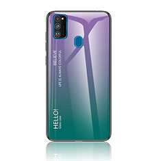 Custodia Silicone Specchio Laterale Sfumato Arcobaleno Cover LS1 per Samsung Galaxy M30s Multicolore