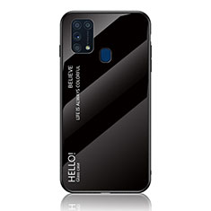 Custodia Silicone Specchio Laterale Sfumato Arcobaleno Cover LS1 per Samsung Galaxy M31 Nero
