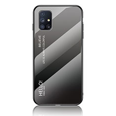 Custodia Silicone Specchio Laterale Sfumato Arcobaleno Cover LS1 per Samsung Galaxy M31s Grigio Scuro