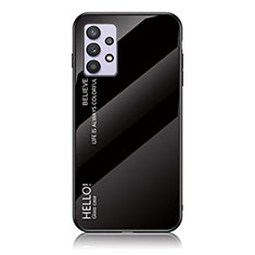 Custodia Silicone Specchio Laterale Sfumato Arcobaleno Cover LS1 per Samsung Galaxy M32 5G Nero