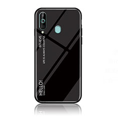 Custodia Silicone Specchio Laterale Sfumato Arcobaleno Cover LS1 per Samsung Galaxy M40 Nero
