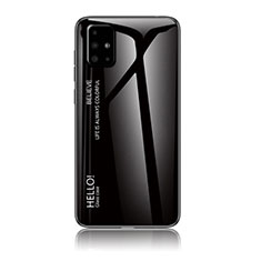 Custodia Silicone Specchio Laterale Sfumato Arcobaleno Cover LS1 per Samsung Galaxy M40S Nero