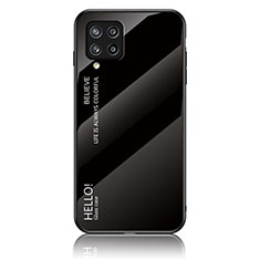Custodia Silicone Specchio Laterale Sfumato Arcobaleno Cover LS1 per Samsung Galaxy M42 5G Nero