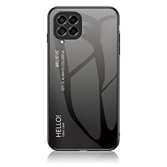 Custodia Silicone Specchio Laterale Sfumato Arcobaleno Cover LS1 per Samsung Galaxy M53 5G Grigio Scuro
