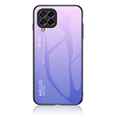 Custodia Silicone Specchio Laterale Sfumato Arcobaleno Cover LS1 per Samsung Galaxy M53 5G Lavanda