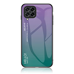 Custodia Silicone Specchio Laterale Sfumato Arcobaleno Cover LS1 per Samsung Galaxy M53 5G Multicolore