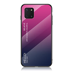 Custodia Silicone Specchio Laterale Sfumato Arcobaleno Cover LS1 per Samsung Galaxy M60s Rosa Caldo