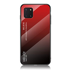 Custodia Silicone Specchio Laterale Sfumato Arcobaleno Cover LS1 per Samsung Galaxy M60s Rosso