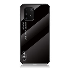 Custodia Silicone Specchio Laterale Sfumato Arcobaleno Cover LS1 per Samsung Galaxy M80S Nero