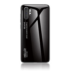 Custodia Silicone Specchio Laterale Sfumato Arcobaleno Cover LS1 per Samsung Galaxy Note 10 Plus 5G Nero