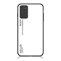 Custodia Silicone Specchio Laterale Sfumato Arcobaleno Cover LS1 per Samsung Galaxy Note 20 5G Bianco
