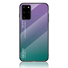 Custodia Silicone Specchio Laterale Sfumato Arcobaleno Cover LS1 per Samsung Galaxy S20 Plus Multicolore