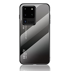 Custodia Silicone Specchio Laterale Sfumato Arcobaleno Cover LS1 per Samsung Galaxy S20 Ultra 5G Grigio Scuro