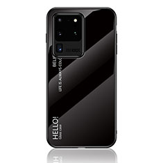 Custodia Silicone Specchio Laterale Sfumato Arcobaleno Cover LS1 per Samsung Galaxy S20 Ultra 5G Nero
