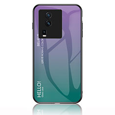 Custodia Silicone Specchio Laterale Sfumato Arcobaleno Cover LS1 per Vivo iQOO Neo7 5G Multicolore