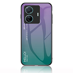 Custodia Silicone Specchio Laterale Sfumato Arcobaleno Cover LS1 per Vivo iQOO Z6 Pro 5G Multicolore