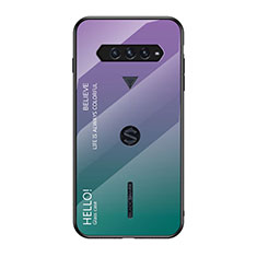 Custodia Silicone Specchio Laterale Sfumato Arcobaleno Cover LS1 per Xiaomi Black Shark 4 5G Multicolore