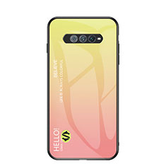 Custodia Silicone Specchio Laterale Sfumato Arcobaleno Cover LS1 per Xiaomi Black Shark 4S 5G Giallo