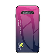 Custodia Silicone Specchio Laterale Sfumato Arcobaleno Cover LS1 per Xiaomi Black Shark 4S 5G Rosa Caldo