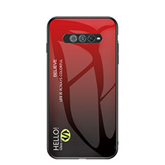 Custodia Silicone Specchio Laterale Sfumato Arcobaleno Cover LS1 per Xiaomi Black Shark 4S 5G Rosso