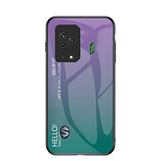 Custodia Silicone Specchio Laterale Sfumato Arcobaleno Cover LS1 per Xiaomi Black Shark 5 5G Multicolore