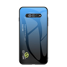 Custodia Silicone Specchio Laterale Sfumato Arcobaleno Cover LS1 per Xiaomi Black Shark 5 RS 5G Blu