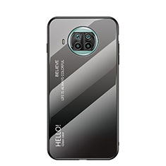 Custodia Silicone Specchio Laterale Sfumato Arcobaleno Cover LS1 per Xiaomi Mi 10i 5G Grigio Scuro