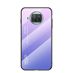 Custodia Silicone Specchio Laterale Sfumato Arcobaleno Cover LS1 per Xiaomi Mi 10i 5G Lavanda