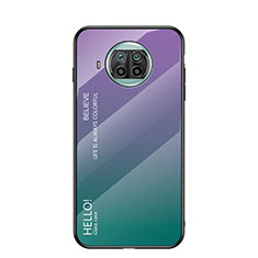 Custodia Silicone Specchio Laterale Sfumato Arcobaleno Cover LS1 per Xiaomi Mi 10i 5G Multicolore