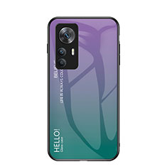 Custodia Silicone Specchio Laterale Sfumato Arcobaleno Cover LS1 per Xiaomi Mi 12T Pro 5G Multicolore